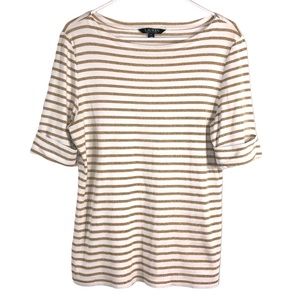 Lauren Ralph Lauren Metallic Golden Stripes Top